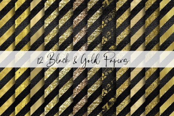 Black and Gold Stripes Papers – A Patterned Design Asset Review
