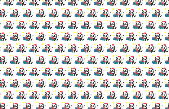 Christmas Cute Panda Pattern for Festive Design Projects