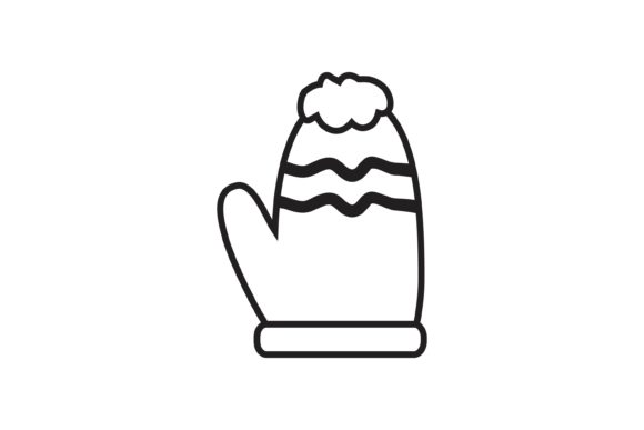 Christmas Icon with Snow Gloves Line for Branding and Design