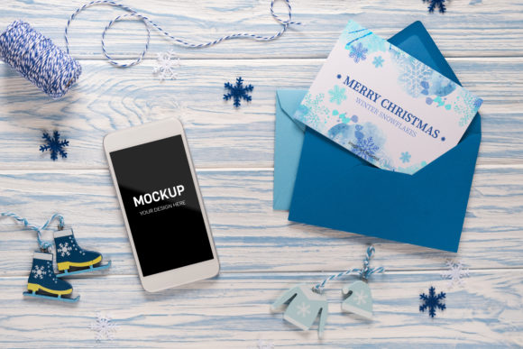 Christmas Mockup Postcard and Smartphone for Christmas Amp Projects