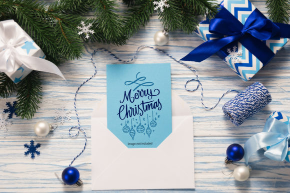 Christmas Mockup Postcard for Website & Editorial Design