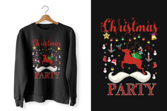 Christmas Party Deer Head T Shirt Print Templates for Local Branding