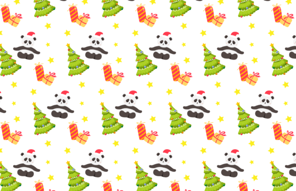 Christmas Pattern Animal Panda - A Festive Graphic Design Asset