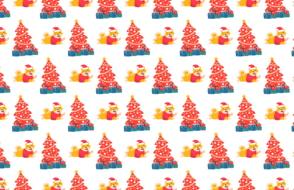 Christmas Pattern Cat Xmas Illustration for Website and Editorial Use