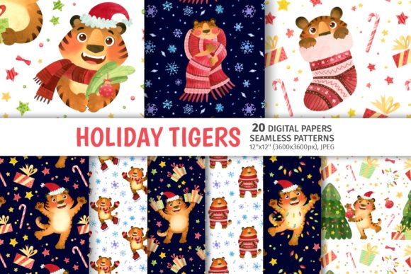 Christmas Tigers Seamless Patterns Review