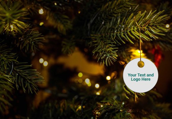 Circle Christmas Ornament for Website and Editorial Design