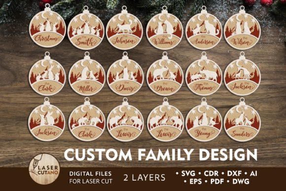 CUSTOM CHRISTMAS FAMILY BAUBLES DESIGNS for Winter Amp