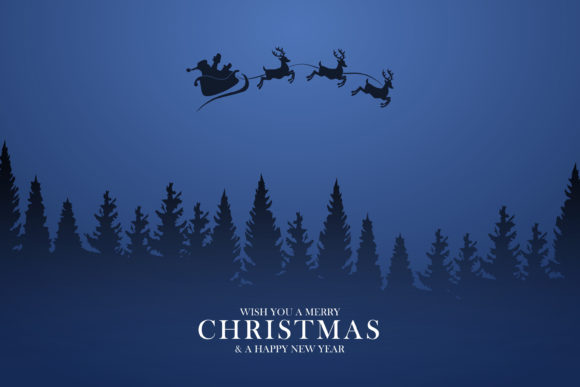 Merry Christmas with Santa Claus Sleigh Backgrounds