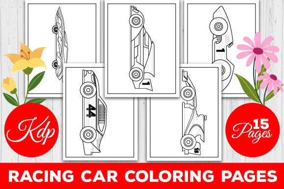 Racing Car Coloring Book Pages for Kids