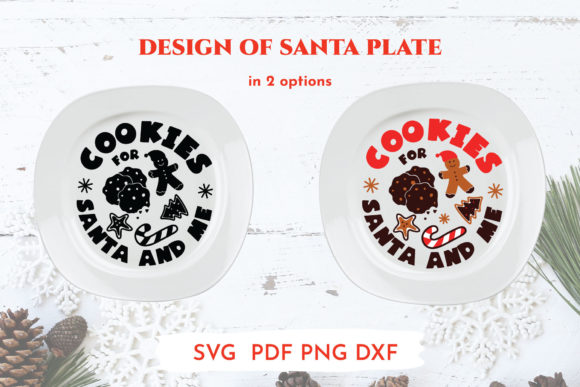 Santa Cookie Tray Svg Cut File for Print Templates