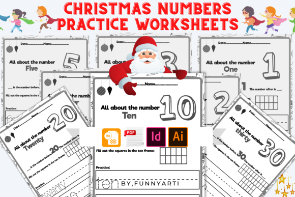 Winter Numbers Tracing Practice for Kdp Interiors
