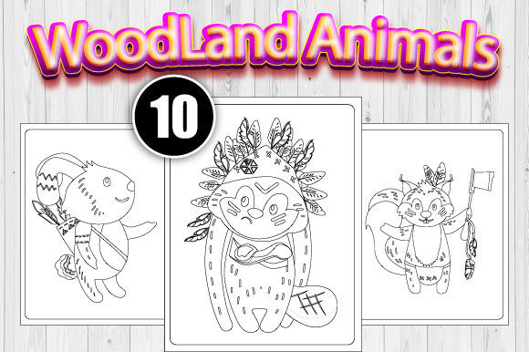 Woodland Animals Coloring Book Pages for Coloring Pages Amp